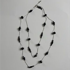 Elegant Black Beaded Necklace
